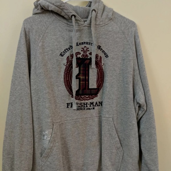Vintage LRG Gray Fresh-Man Plaid Logo Hoodie - Picture 1 of 8